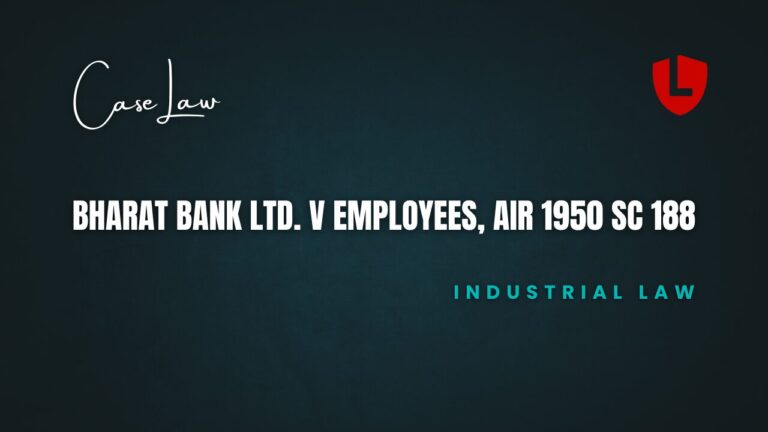 Bharat Bank Ltd. v Employees, AIR 1950 SC 188