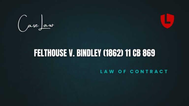 Felthouse v. Bindley (1862) 11 CB 869