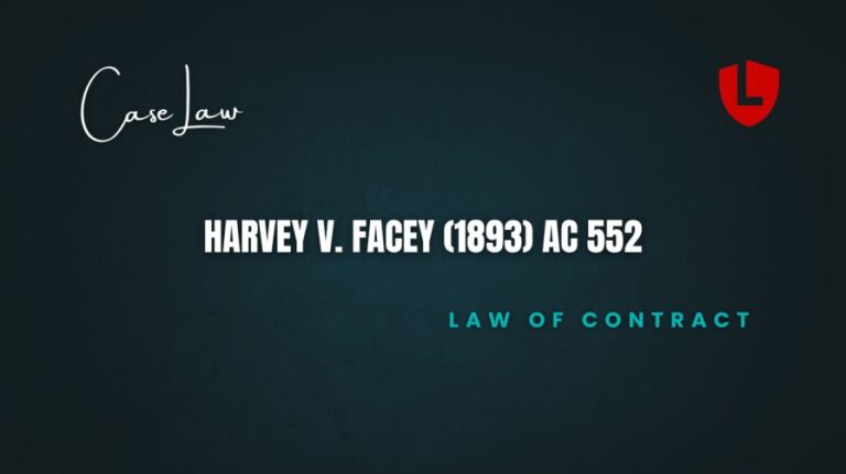 Harvey v. Facey (1893) AC 552