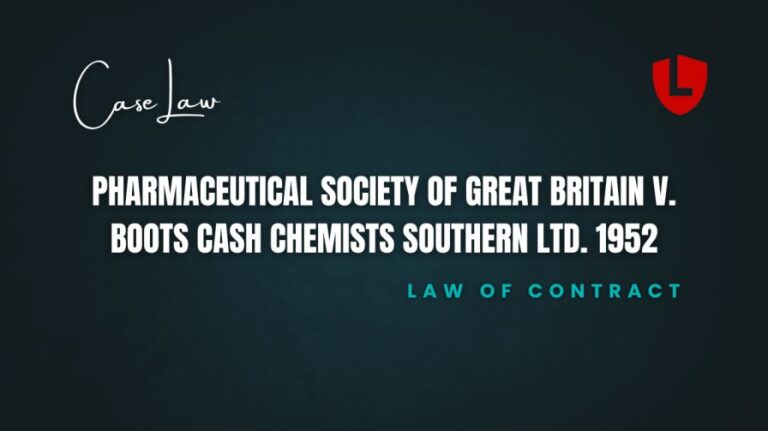 Pharmaceutical Society of Great Britain v. Boots Cash Chemists Southern Ltd. 1952